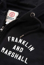 Carica l&#39;immagine nel visualizzatore di Gallery, Franklin &amp; Marshall FLMF240AN Fleece Felpa Uomo Zip e Cappuccio Nera
