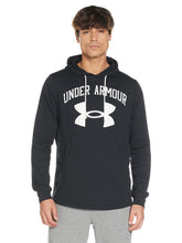 Carica l&#39;immagine nel visualizzatore di Gallery, Under Armour Rival Terry Big Logo Hoodie 1361559-001, Mens Sweatshirt, Black, M EU
