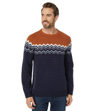 Carica l&#39;immagine nel visualizzatore di Gallery, Fjällräven Övik Knit Sweater M Maglione, Dark Navy-Terracotta Brown, S Uomo
