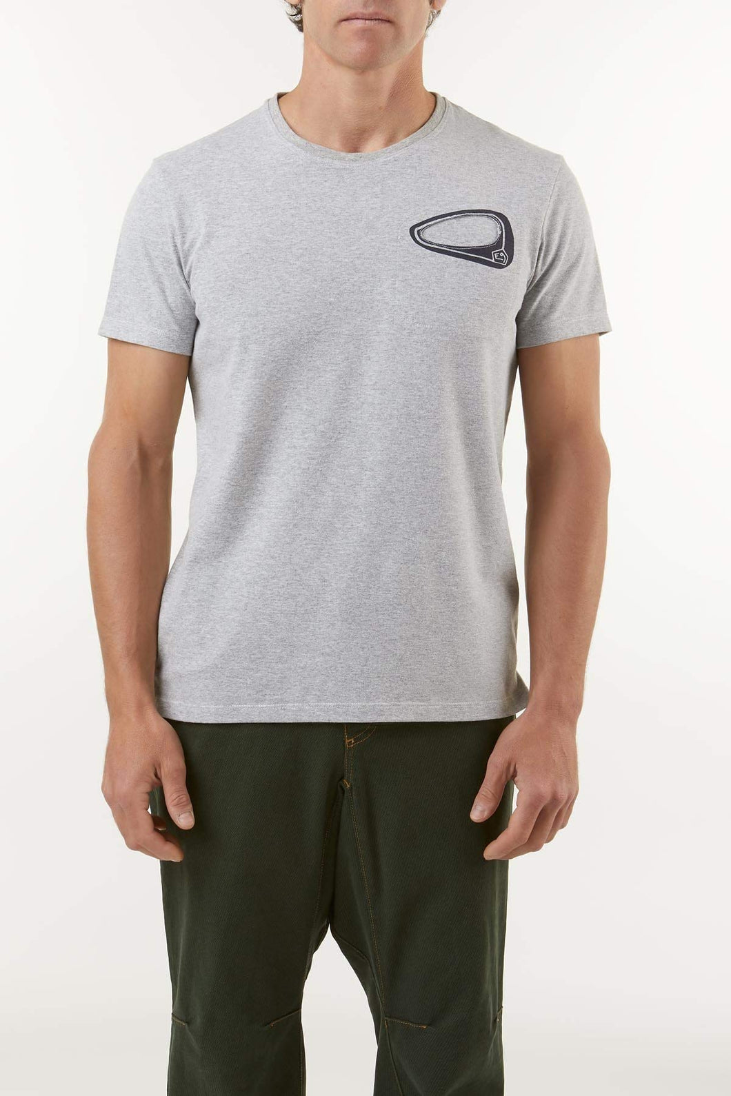E9 Enove Plash - t-Shirt Uomo Girocollo, Grigia con Taschino