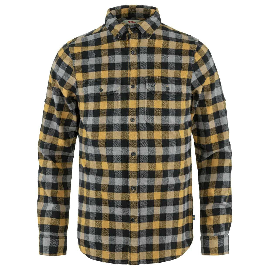 Fjällräven Skog Shirt M Maglietta a Maniche Lunghe, Buckwheat Brown-Nero, XXL Uomo