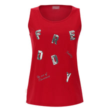 Carica l&#39;immagine nel visualizzatore di Gallery, FREDDY - Canotta Comfort Fit in Jersey Grafica in Paillettes Sparsa
