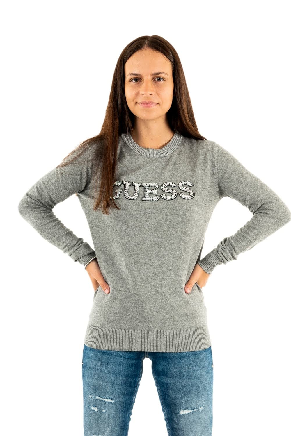Guess ELVIRE RN LS Swtr W1YR0K Z2NQ0 Light Stone Heather (M)