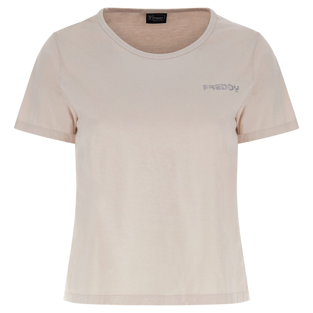 FREDDY - T-Shirt Crop Top Comfort in Jersey Leggero