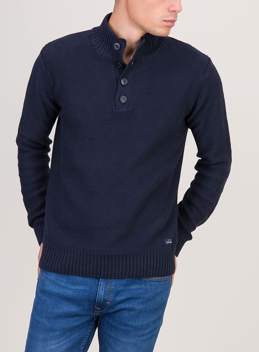 Tiffosi maglia maglione uomo Andrew 10017897 maglia con bottoni Blu