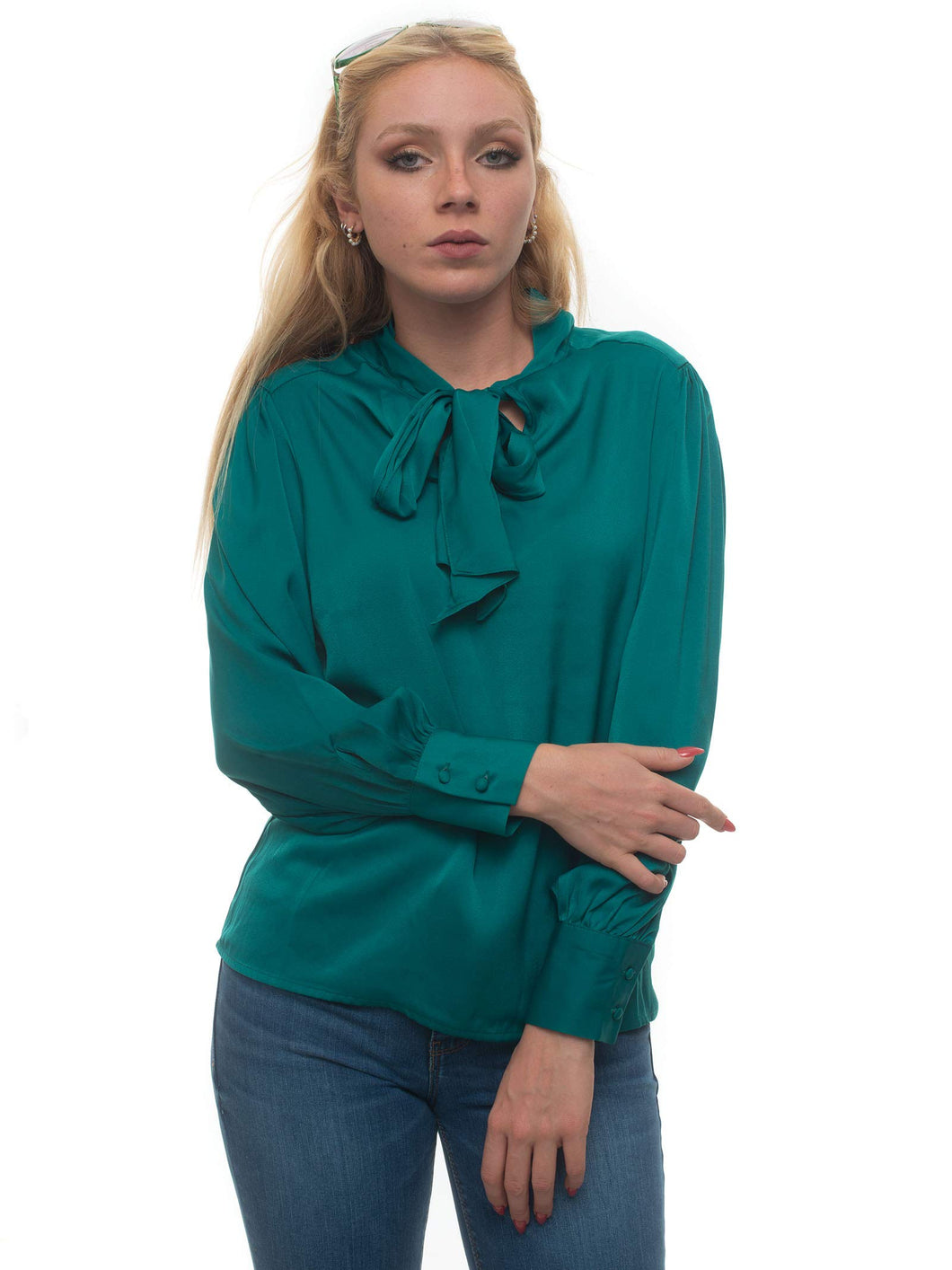 Guess INDOVINA Camicia Blusa Hasna vestibilità Regolare (Verde