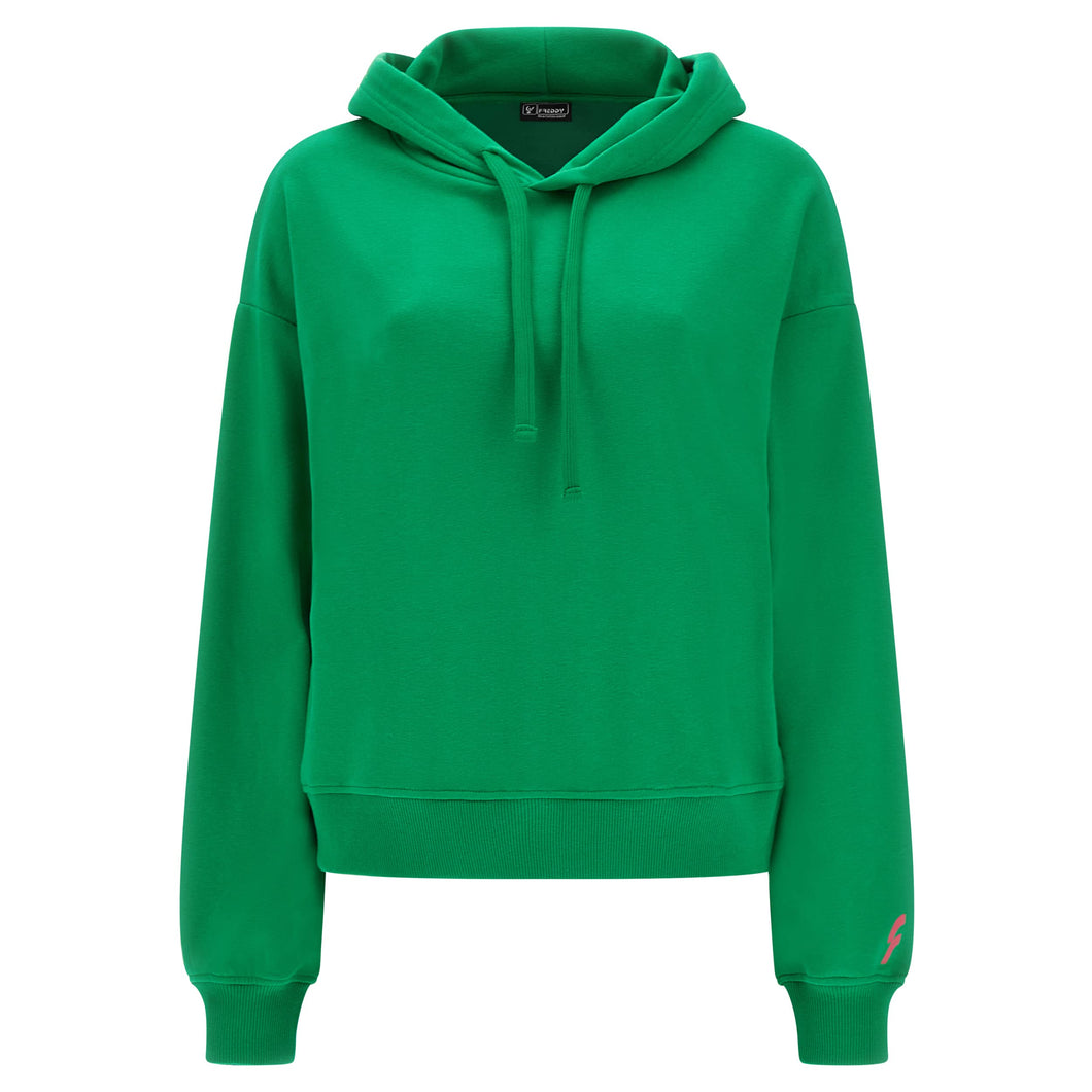 FREDDY - Felpa Comfort Leggera in French Terry con Cappuccio