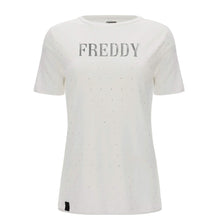 Carica l&#39;immagine nel visualizzatore di Gallery, FREDDY T-Shirt Regular in Jersey con Micro Borchie Effetto Pois
