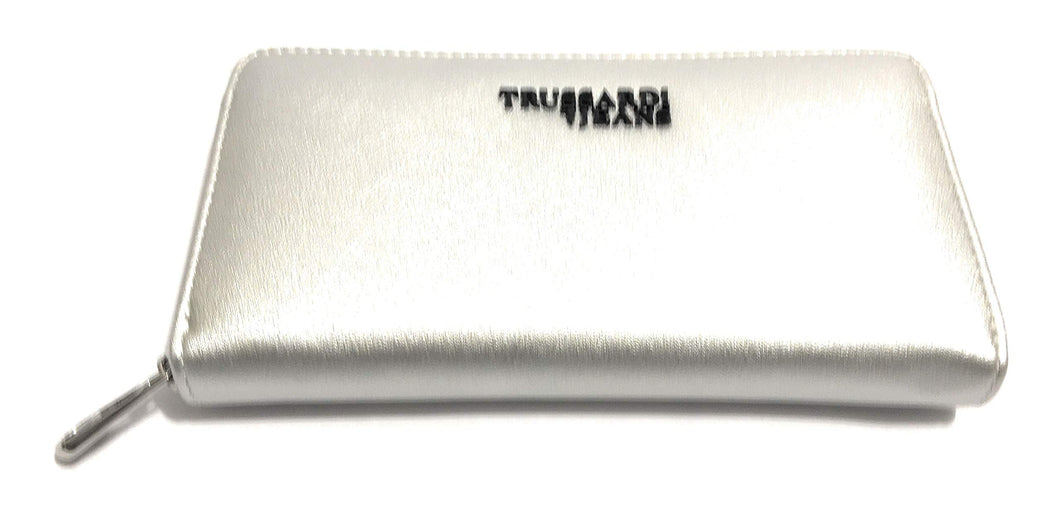 Trussardi Jeans PORTAFOGLIO DONNA ZIP AROUND MOD. EASY LIGHT 3 POCKET ECOPELLE SILVER AS19TJ06