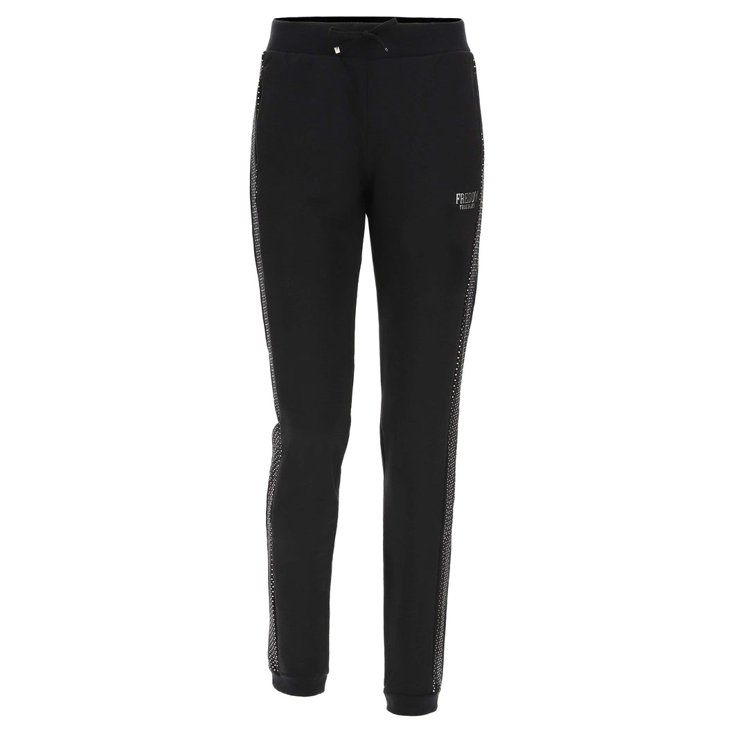 FREDDY Pantaloni Regular con Bande a Micro Borchie