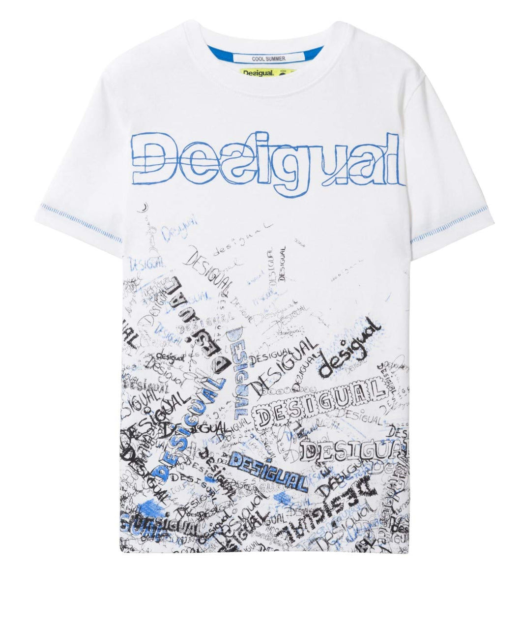 Desigual Maglietta da Bambino BOLIMANÍA Manica Corta LIRO Bianca