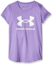 Carica l&#39;immagine nel visualizzatore di Gallery, Under Armour Girls&#39; Live Sportstyle Graphic Short-Sleeve T-Shirt , Vivid Lilac (560)/White , Youth X-Small
