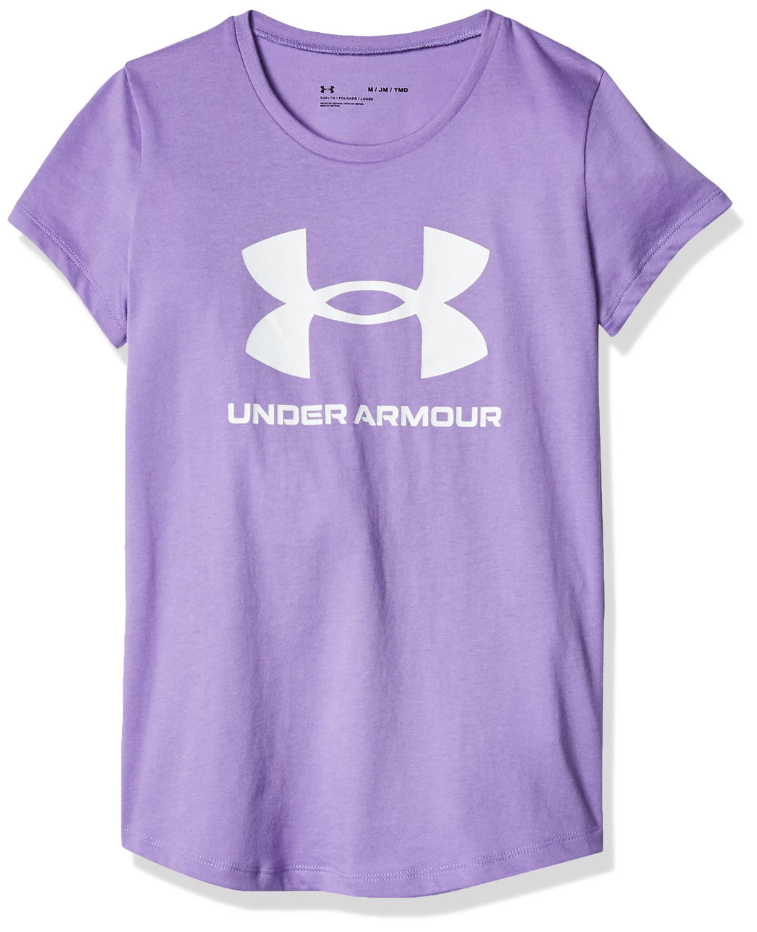 Under Armour Girls' Live Sportstyle Graphic Short-Sleeve T-Shirt , Vivid Lilac (560)/White , Youth X-Small