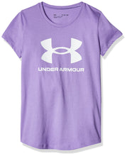 Carica l&#39;immagine nel visualizzatore di Gallery, Under Armour Girls&#39; Live Sportstyle Graphic Short-Sleeve T-Shirt , Vivid Lilac (560)/White , Youth Medium
