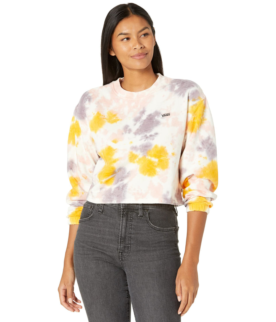 Vans Grunge Wash Crop Crew Felpa Donna