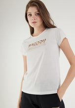 Carica l&#39;immagine nel visualizzatore di Gallery, FREDDY - T-Shirt in Jersey Leggero con Stampa Lucida Rame
