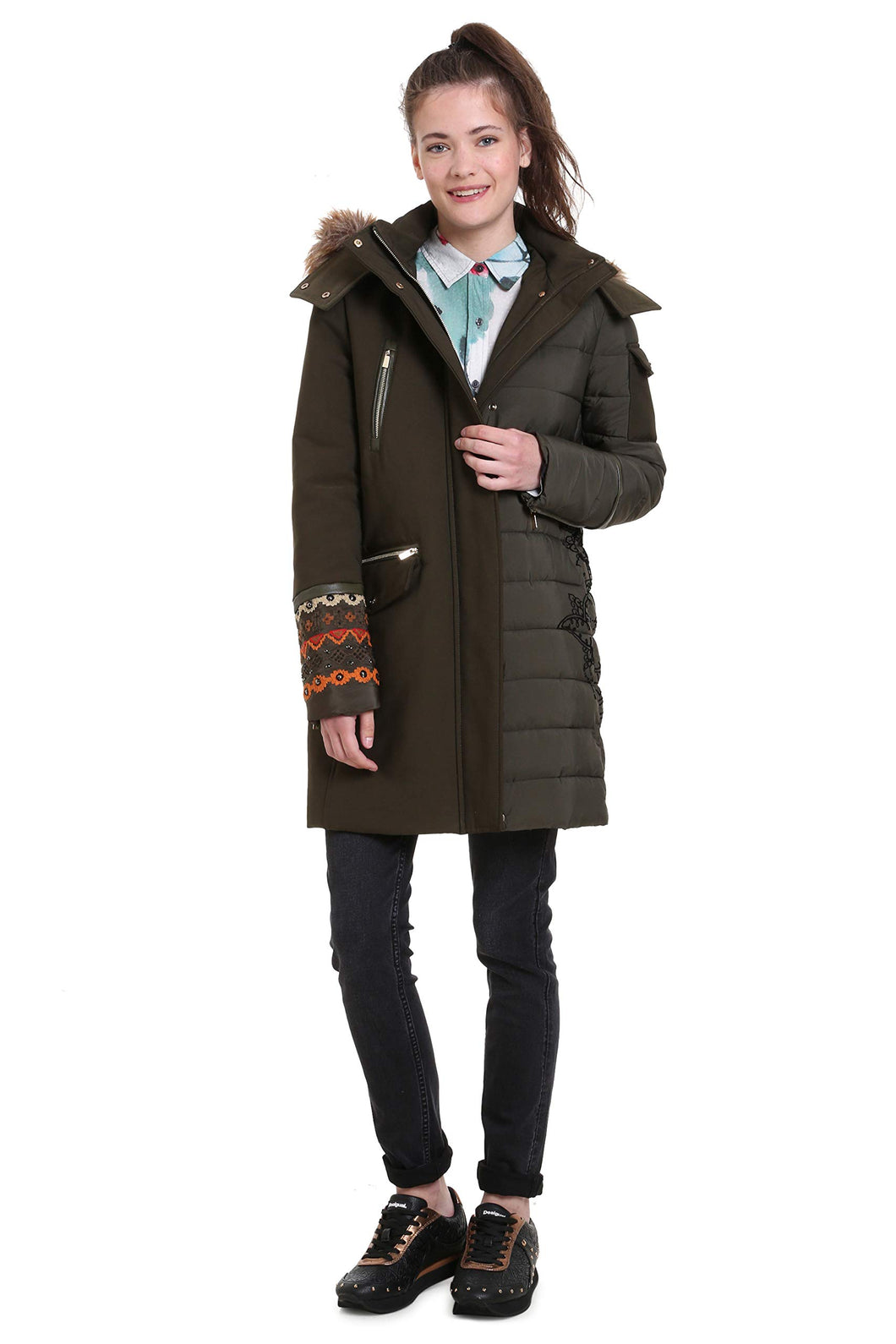 Desigual Piumino Corto Donna Padded Monica 18WWEWAB Parka tg.