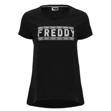 Carica l&#39;immagine nel visualizzatore di Gallery, FREDDY - T-Shirt Leggera con Spacchi E Logo in Piallettes E Glitter
