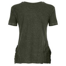 Carica l&#39;immagine nel visualizzatore di Gallery, FREDDY T-Shirt a Maniche Corte con Spacchi in Costina - Deep Depths Cool Dyed - Medium
