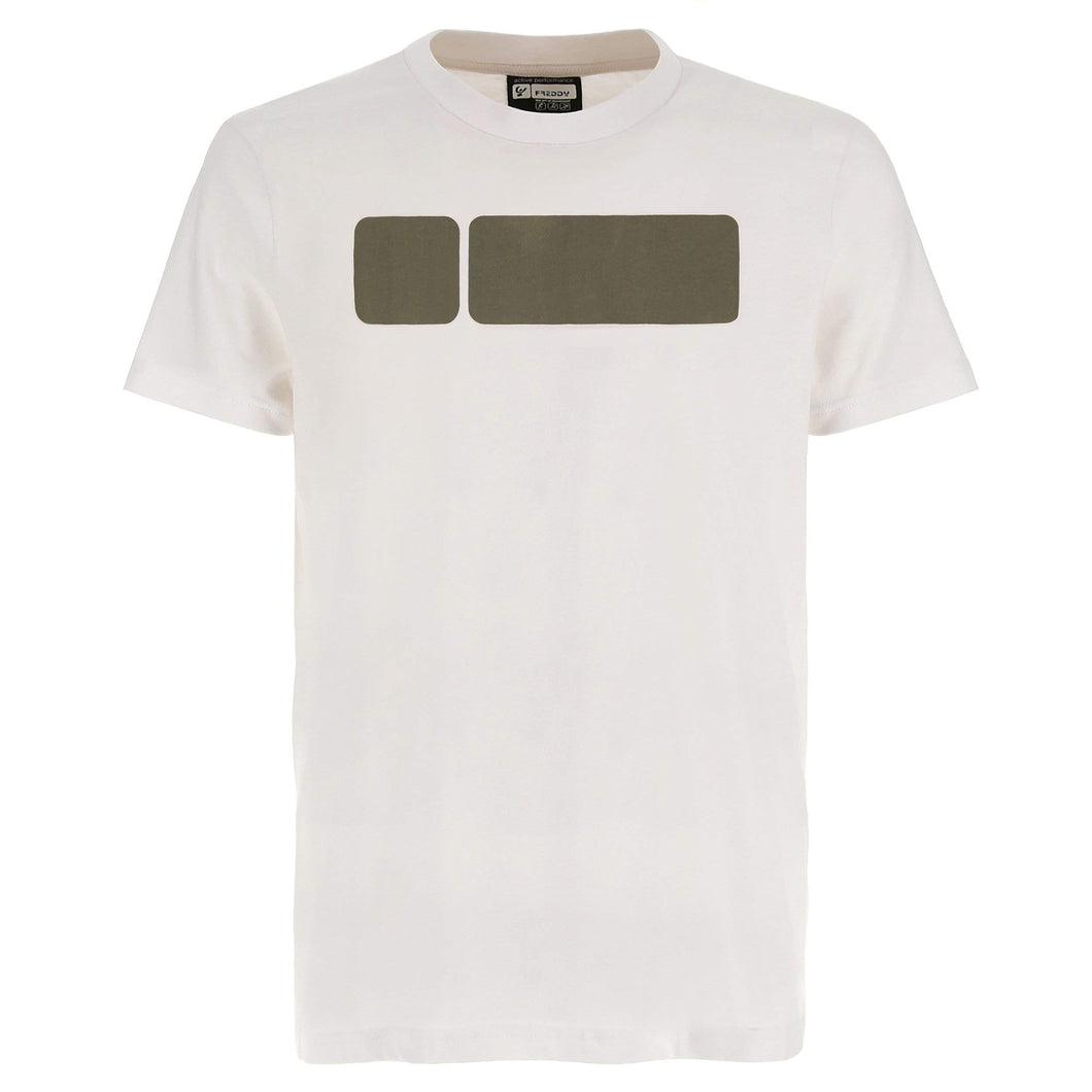 FREDDY T-Shirt da Uomo a Manica Corta con Logo Grande a Contrasto