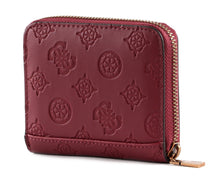 Carica l&#39;immagine nel visualizzatore di Gallery, GUESS Vibe SLG Small Zip Around Wallet Merlot Logo
