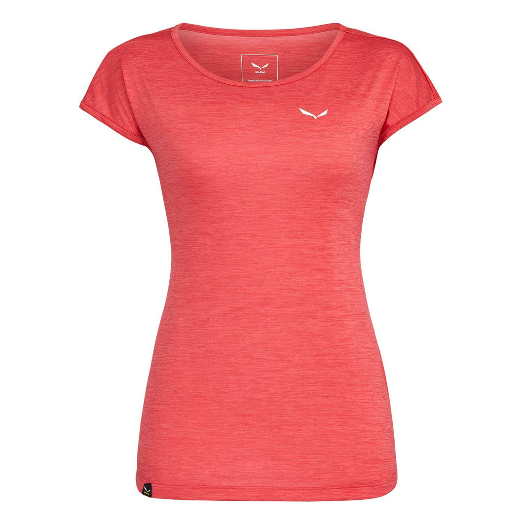 Salewa Puez Melange T-shirt, Donna, Rose Red Melange, XL