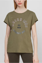 Carica l&#39;immagine nel visualizzatore di Gallery, Guess T-Shirt Donna Tonya Tee in Cotone Army Green ES21GU60 W1GI0QI3Z11
