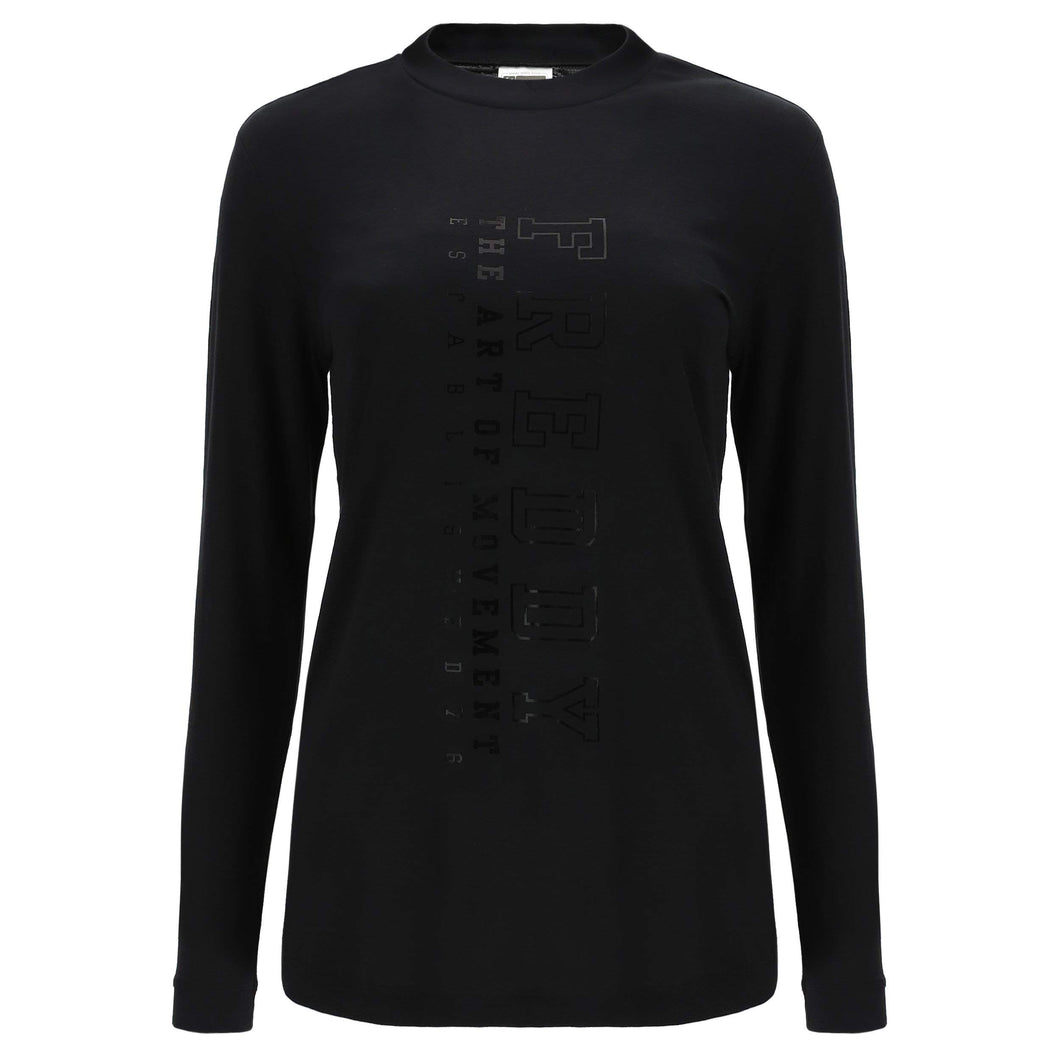 FREDDY T-Shirt Comfort a Manica Lunga in Jersey Fiammato