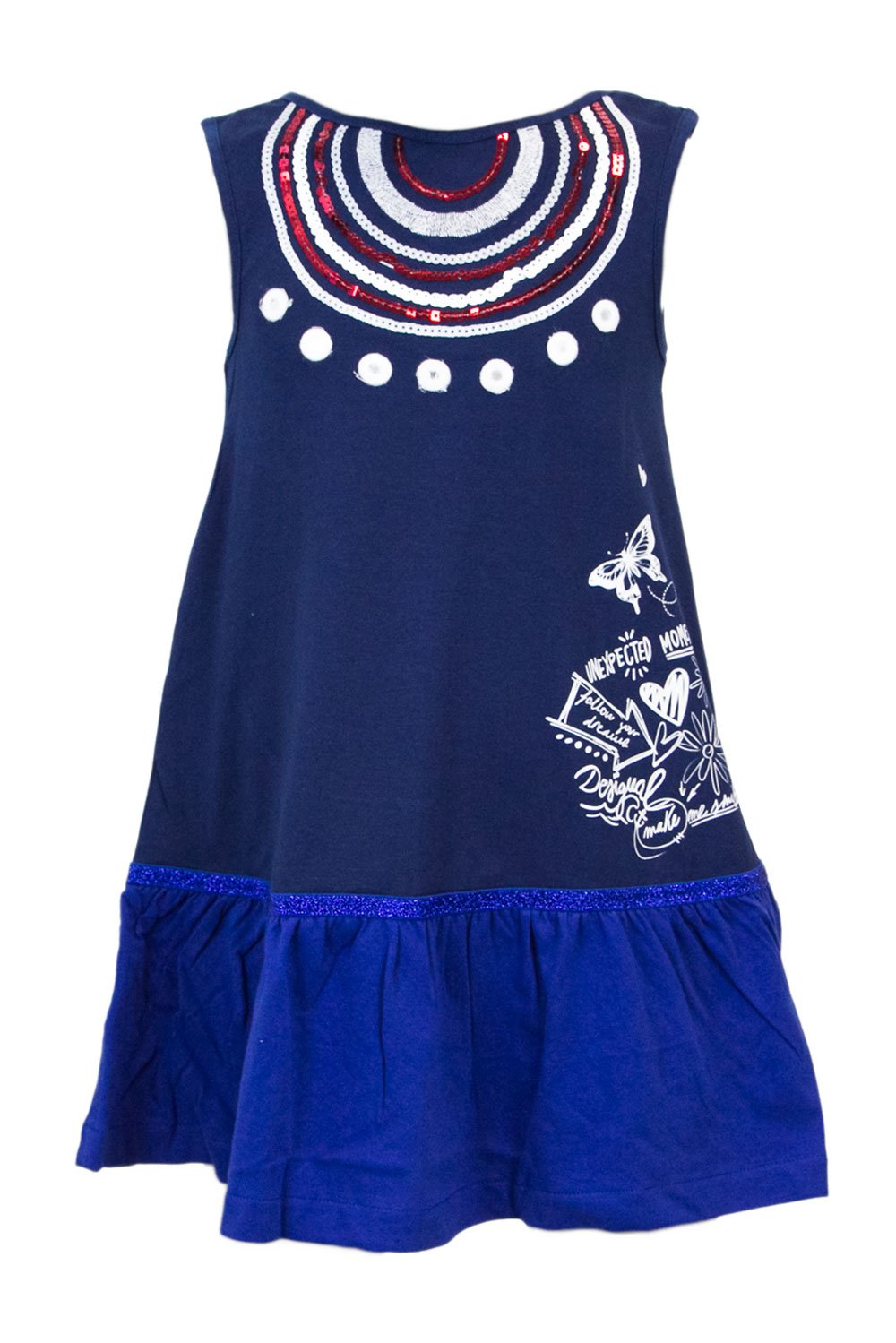 Desigual Vestito Corto Bambina Vest Accra 18SGVK10 3/4 Blu