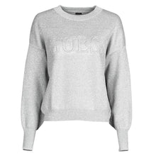 Carica l&#39;immagine nel visualizzatore di Gallery, ? Guess Donna Girocollo Maglia Logo Frontale Filo Argentato
