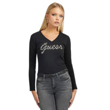 Carica l&#39;immagine nel visualizzatore di Gallery, Guess T Shirt V Manica Lunga W2BI21I3Z14 - JBLK Tg. L Nero
