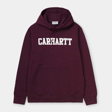 Carica l&#39;immagine nel visualizzatore di Gallery, CARHARTT WIP Hooded College Sweatshirt Felpa Uomo con Cappuccio e Stampa Logo Bordeaux
