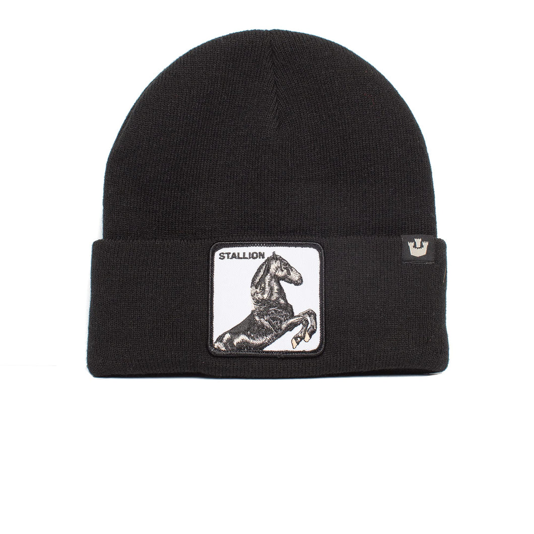 Goorin Bros. Berretto Beanie Cuffia con Risvolto, Animal Farm Hats, Autunno/Inverno (Black Stallion)