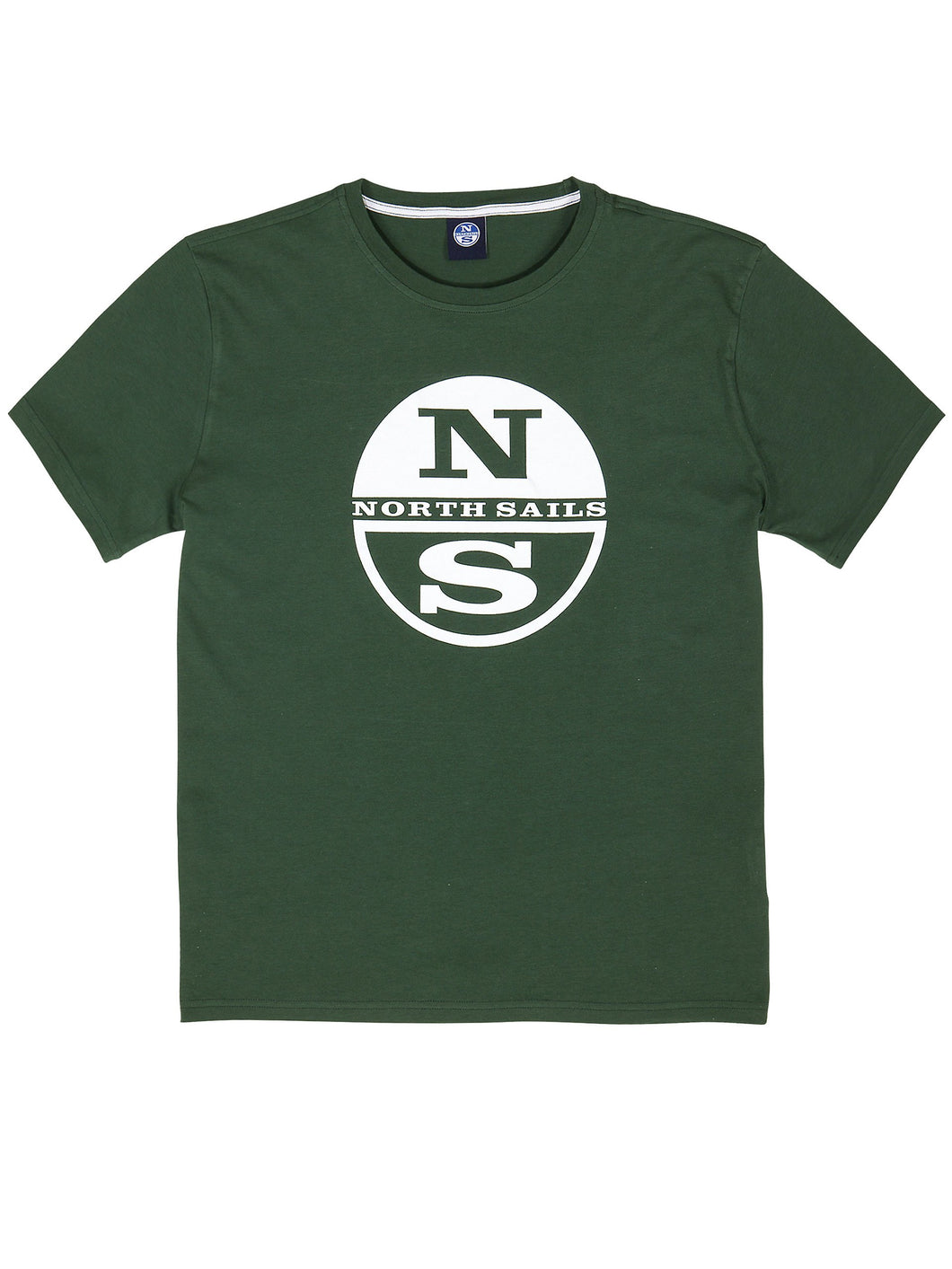 North Sails Maglia con Logo Uomo con Maniche Corto e Girocollo Verde - L