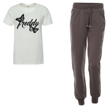 Carica l&#39;immagine nel visualizzatore di Gallery, Freddy COMPLETO T-SHIRT STAMPA GLITTER E PANTALONE LOOSE-FIT TINTO IN CAPO
