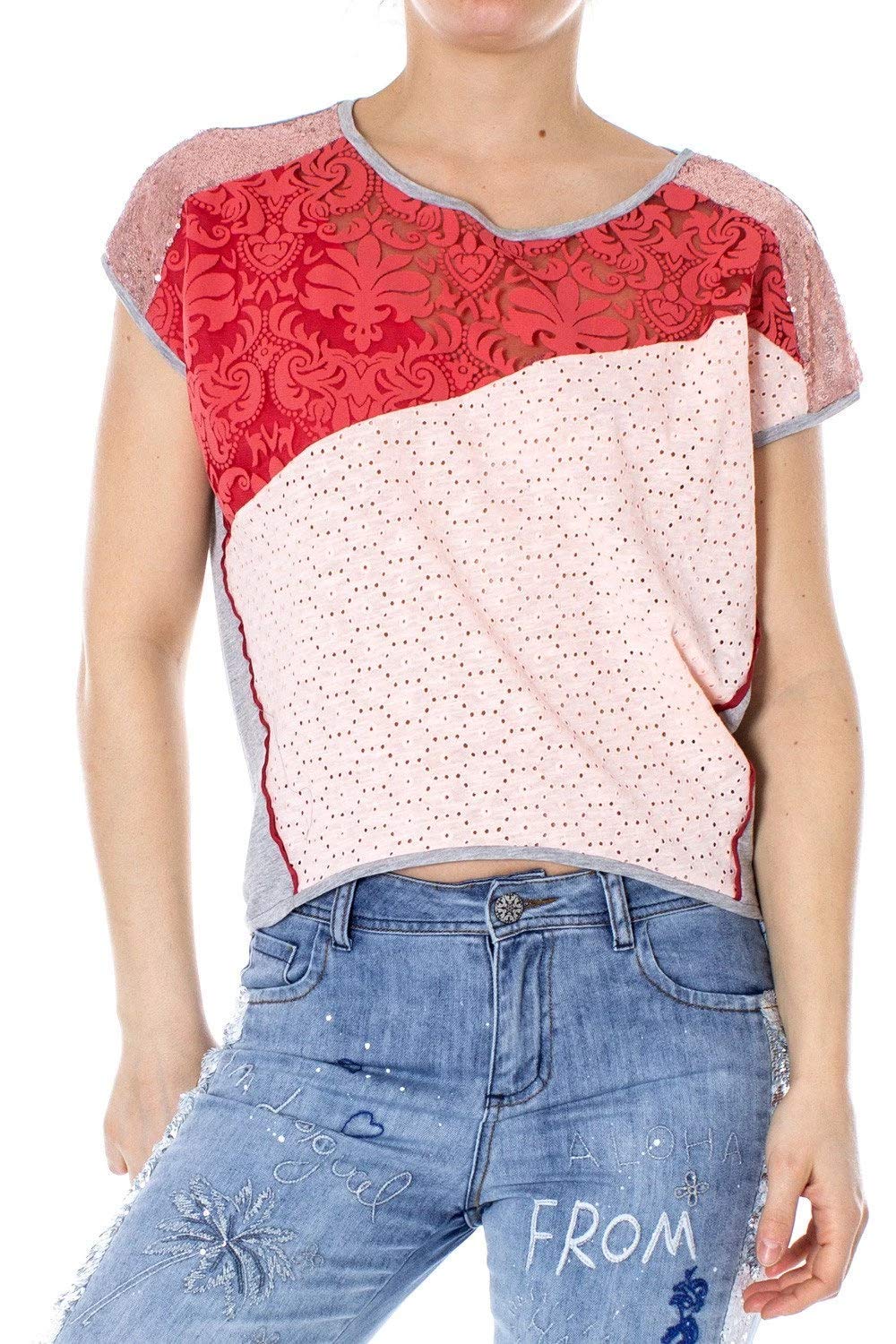 Desigual T-Shirt Donna TS Potomac 19swtkaj l Rosa
