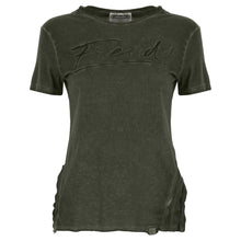 Carica l&#39;immagine nel visualizzatore di Gallery, FREDDY T-Shirt a Maniche Corte con Spacchi in Costina - Deep Depths Cool Dyed - Medium

