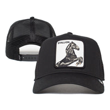 Carica l&#39;immagine nel visualizzatore di Gallery, Goorin Bros. Cappello da Baseball da Uomo The Farm Trucker in Rete per Donna, Trucker-Stallion-Black-#27195, Taglia Unica
