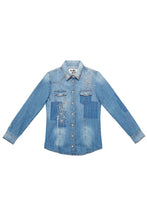 Carica l&#39;immagine nel visualizzatore di Gallery, Desigual Camicia Donna in Jeans Denim Manica Lunga Camicia Laetitia 18SWCD01
