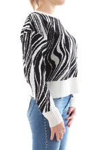 Carica l&#39;immagine nel visualizzatore di Gallery, Maglia in Lana Corta ZEBRATA con Strass Guess Jeans W0YR96Z2OU0 (M, Nero)
