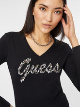 Carica l&#39;immagine nel visualizzatore di Gallery, Guess T Shirt V Manica Lunga W2BI21I3Z14 - JBLK Tg. S Nero
