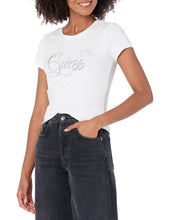 Carica l&#39;immagine nel visualizzatore di Gallery, Guess Jeans T-Shirt Glitzy Logo R4 Bianco
