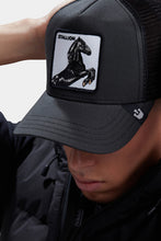 Carica l&#39;immagine nel visualizzatore di Gallery, Goorin Bros. Cappello da Baseball da Uomo The Farm Trucker in Rete per Donna, Trucker-Stallion-Black-#27195, Taglia Unica
