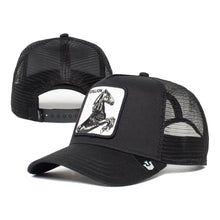 Carica l&#39;immagine nel visualizzatore di Gallery, Goorin Bros. Cappello da Baseball da Uomo The Farm Trucker in Rete per Donna, Trucker-Stallion-Black-#27195, Taglia Unica
