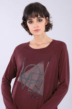 Carica l&#39;immagine nel visualizzatore di Gallery, FREDDY - T-Shirt Regular in Jersey A Manica Lunga Raglan con Stampa
