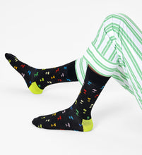 Carica l&#39;immagine nel visualizzatore di Gallery, Happy Socks Palm Sock, colorati e divertenti, calzini per uomo e donna, Nero-Giallo
