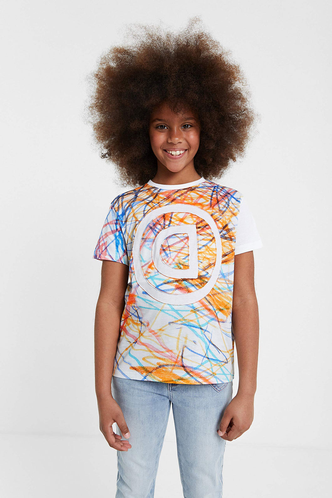 Abasic Desigual t-Shirt Maglietta da Bambino TS Liam - creazione Artistica di Bambino nello Spettro dell’autismo