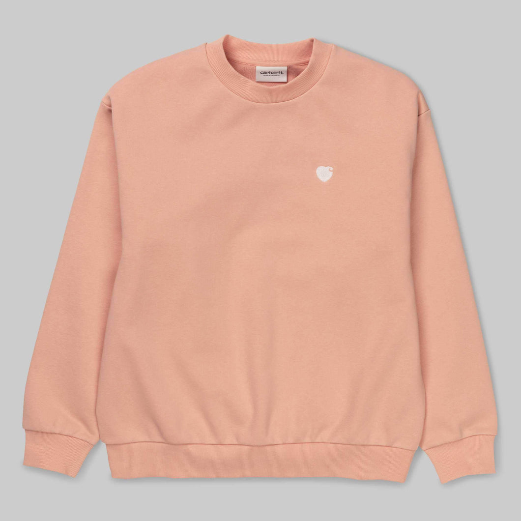 CARHARTT WIP W' Hartt Sweatshirt Felpa Donna Girocollo Peach Pesca