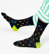 Carica l&#39;immagine nel visualizzatore di Gallery, Happy Socks Palm Sock, colorati e divertenti, calzini per uomo e donna, Nero-Giallo
