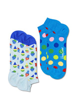 Carica l&#39;immagine nel visualizzatore di Gallery, Happy Socks 2-Pack Ice Cream Low Sock, colorati e divertenti, calzini per uomo e donna, Blu-Rosa-Rosso-Arancia-Giallo-Verde
